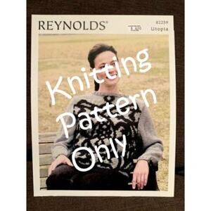 New Reynolds Yarns 82259 Utopia Ironwork Pullover Sweater Knitting Pattern